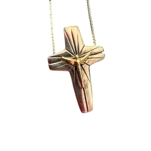 Artist of Hope Steven Lavaggi Sterling Silver Reversible Cross Pendant Necklace - Picture 2 of 10